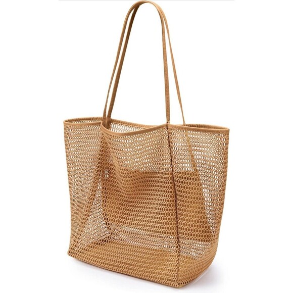 Unbranded Handbags - New Beach Bag Mesh Nylon Large Shoulder Tote